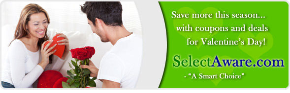 Save more this season...with coupons and deals for Valentine's Day! SelectAware.com - "A Smart Choice"