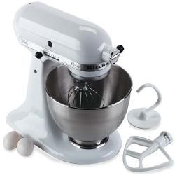 KitchenAid K45SSWH Classic White 4.5-Qt. Stand Mixer
